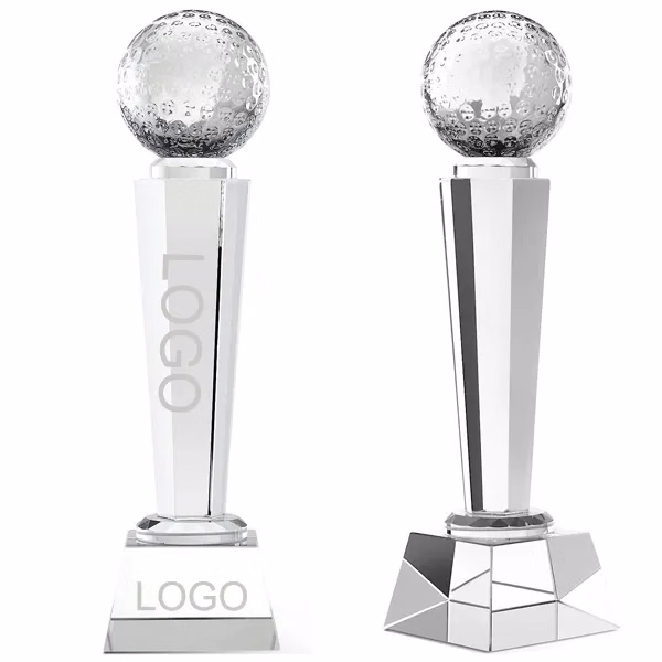 Crystal Glass Golf Trophy