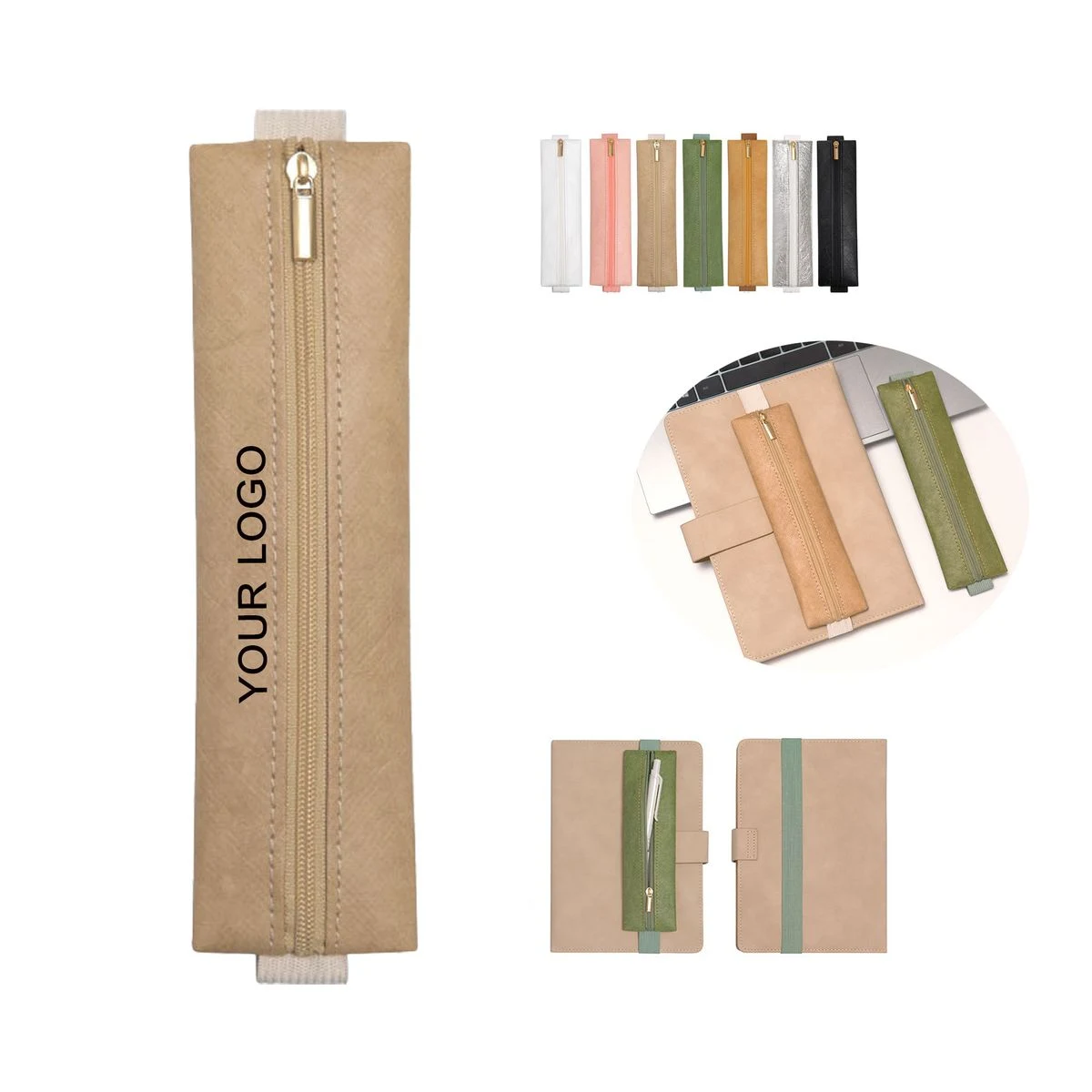 Portable Tyvek Pencil Case With Elastic Buckle Closur 1