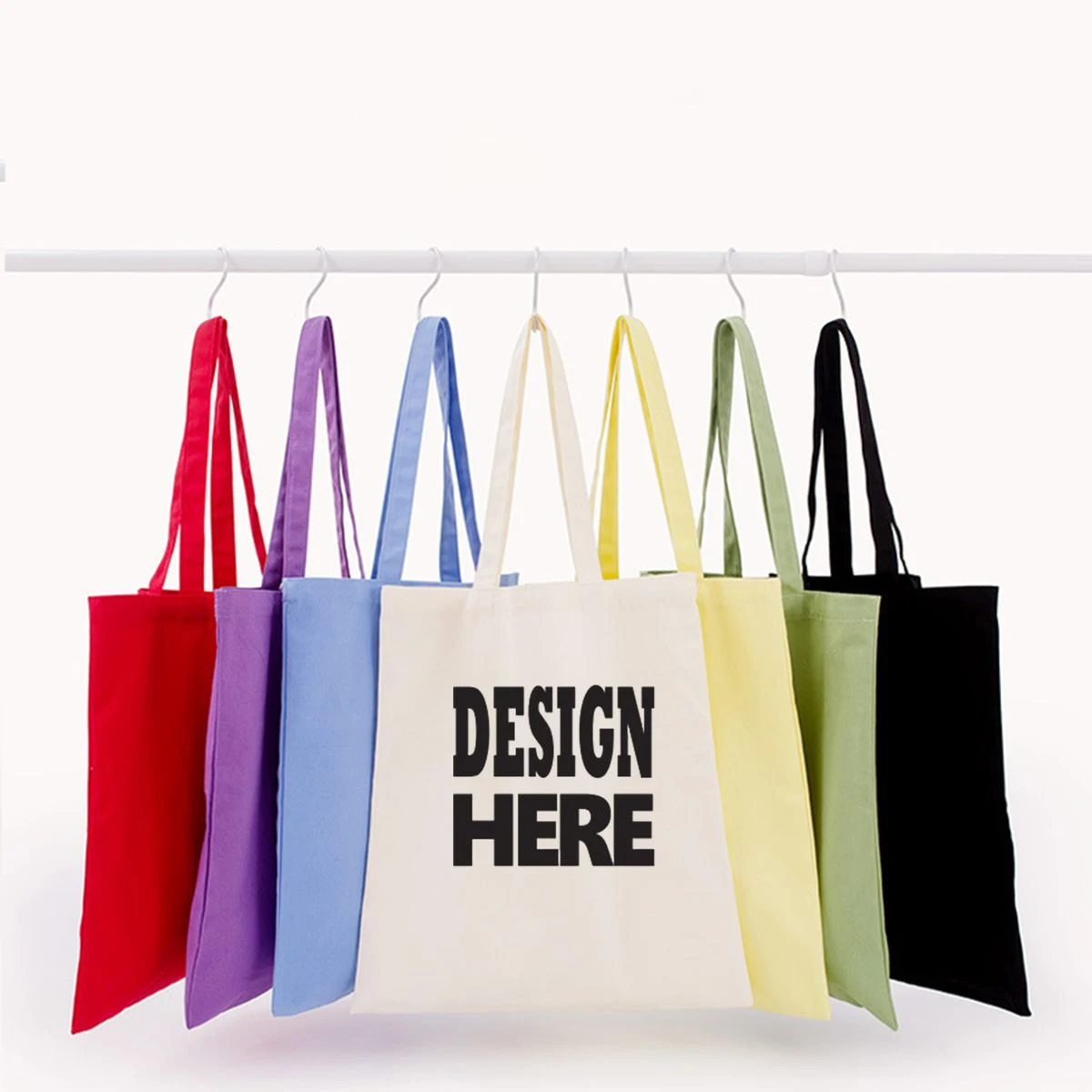 Colorful Canvas Tote Bag Eco Friendly Shopping Handbag, custom tote bag with logo imprint 1