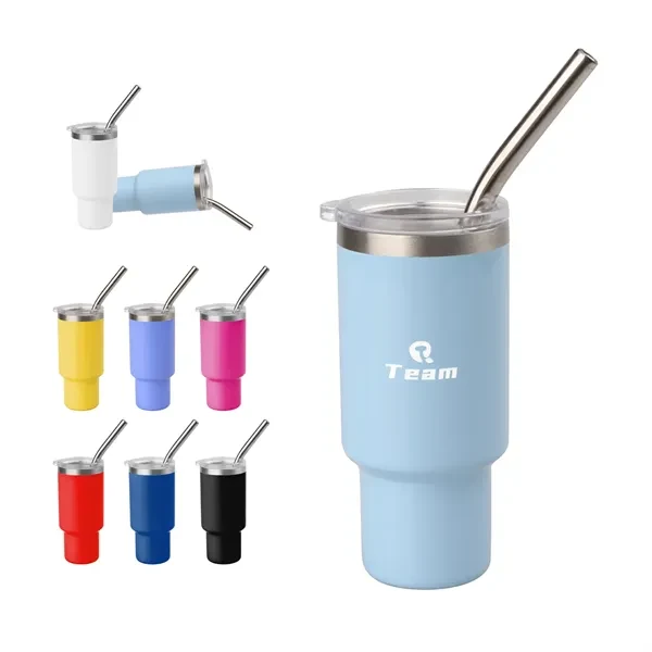Mini Tumbler Shot Glass 2 Oz With Straw Lid 1