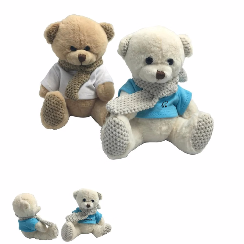 6" BEAR WITH KNITTED SCARF