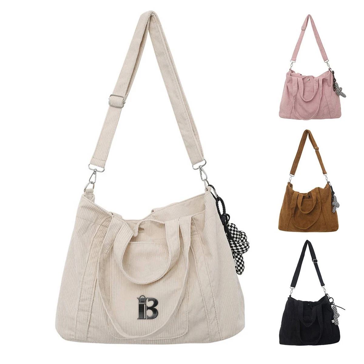 Corduroy Tote Crossbody Bag 1