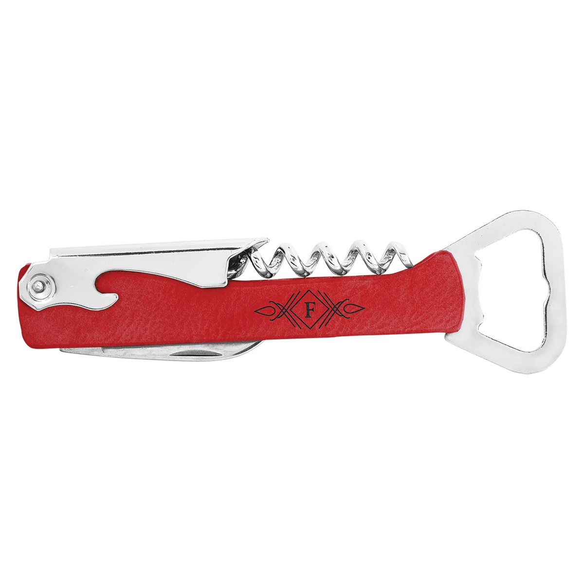 Red Leatherette Wine Bottle Opener 1