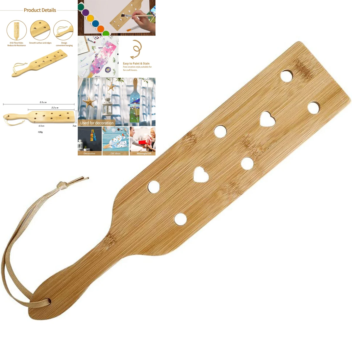 13 Inch Christmas Bamboo Paddle 1