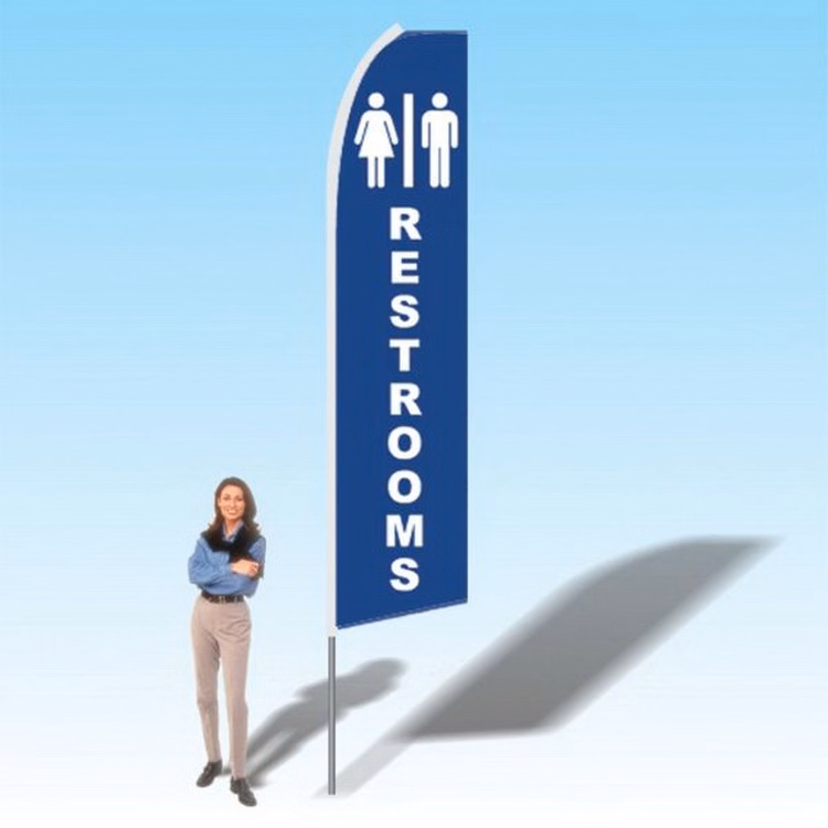 15FT Restrooms Advertising Banner Flag