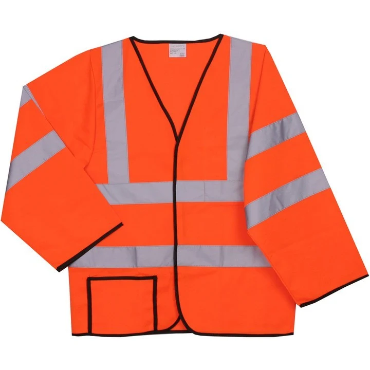 Polyester Orange Solid Safety Long Sleeve Jersey SV191 1