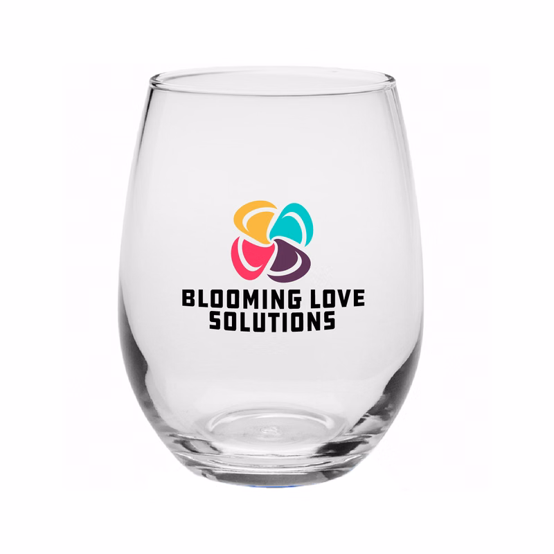 9 oz. Tulip Stemless Wine Glass (Full Color Imprint)