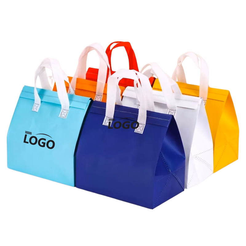 None Woven Insulated Food Tote Bag