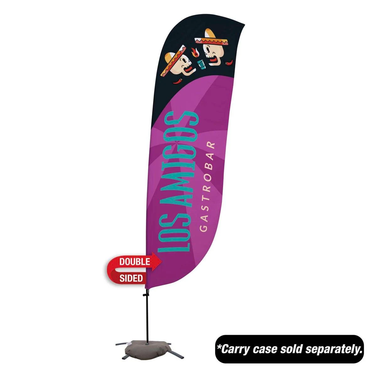 10.5' Value Feather Sail Sign Kit Double-Sided with Cross Base 1