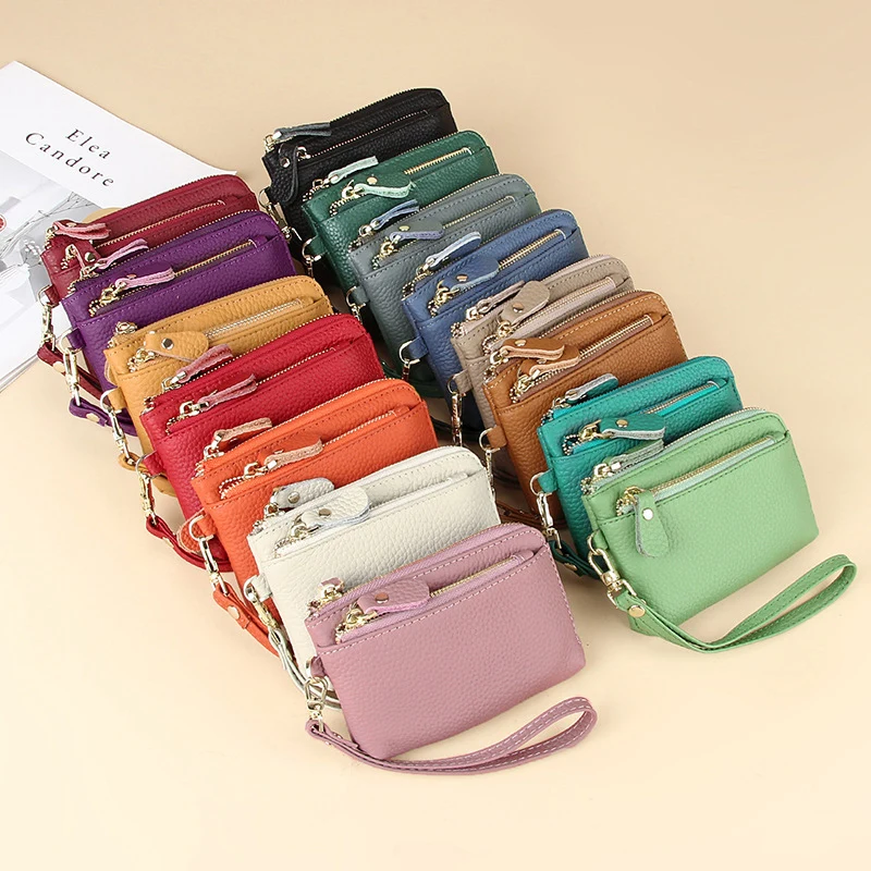 Leather Coin Purse With Wrist Strap 1