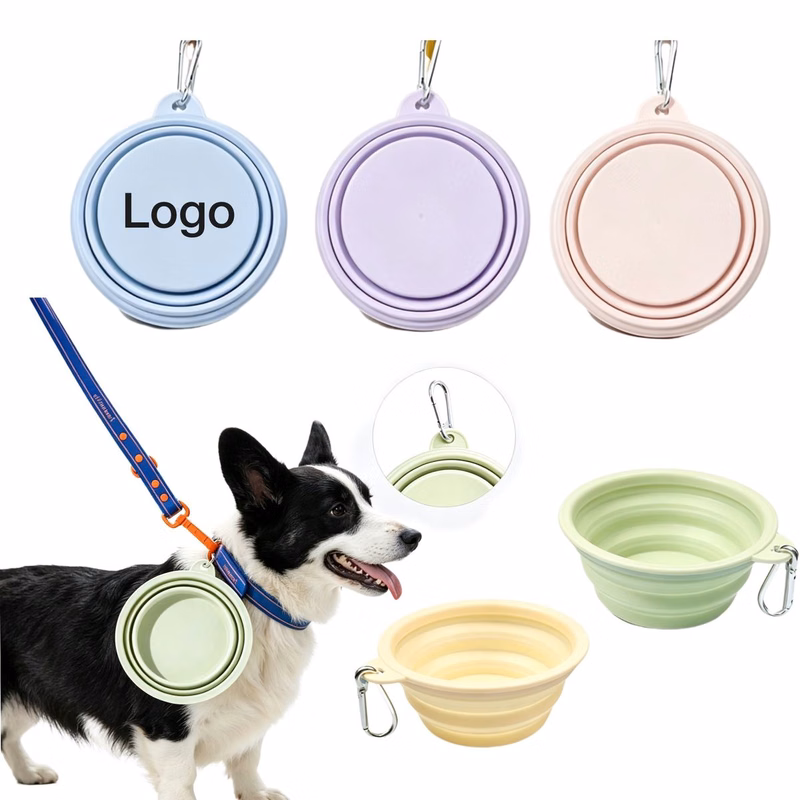 Travel-Ready Foldable Silicone Pet Bowl Featuring Carabiner