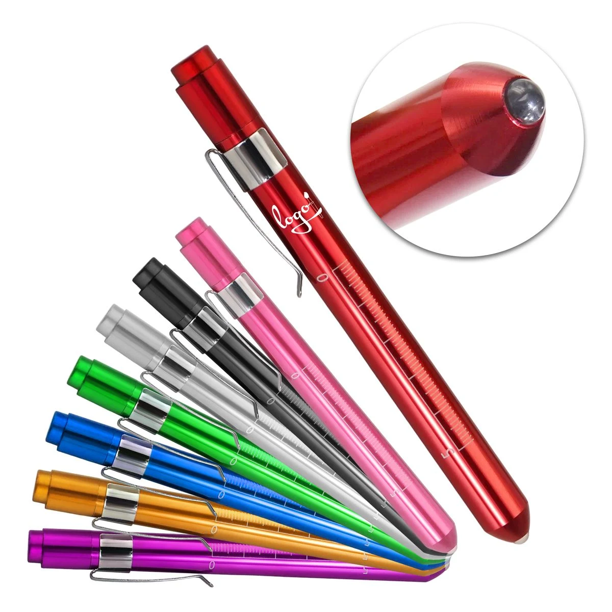 Custom Logo Aluminum Medical Pen Light with Ruler 1