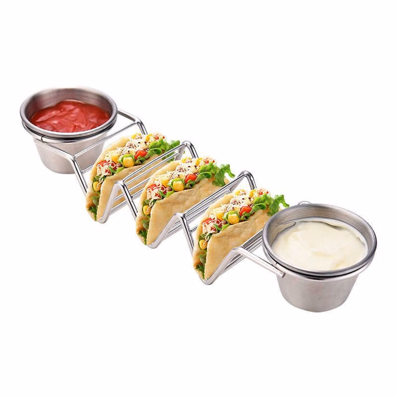 Stainless Steel Taco Holder w/ Salad Cup