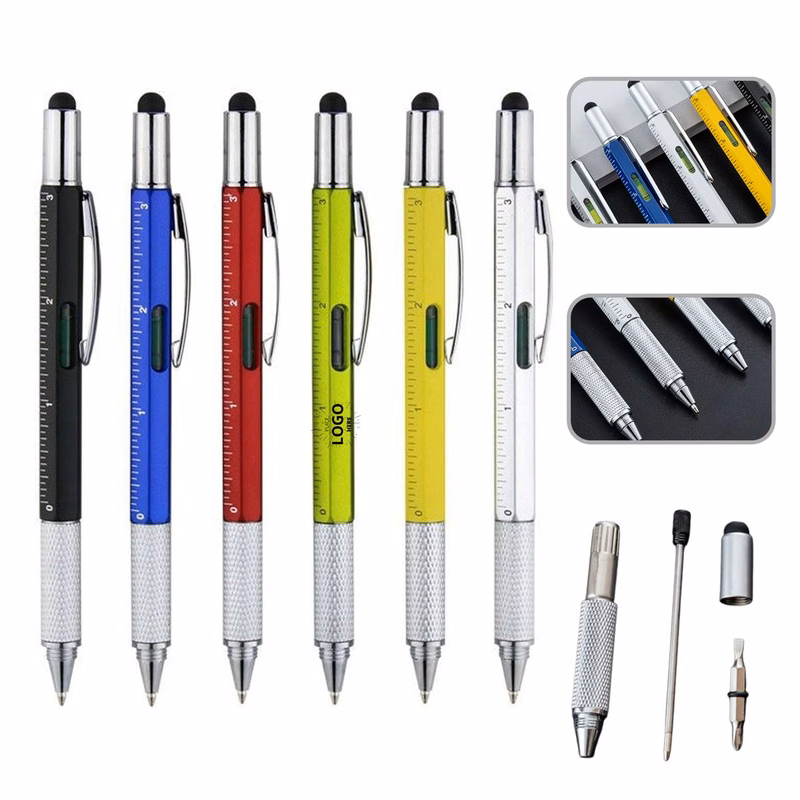 6 in 1 Multitool Screwdriver Pen with Ruler Stylus Tool Set