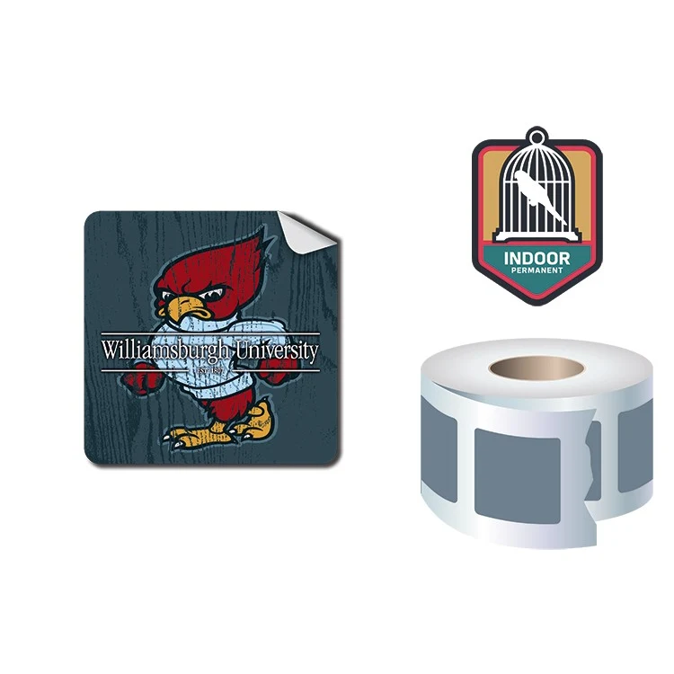 Roll Stickers / Decal - Indoor Permanent - 2x2 Square Shape 1