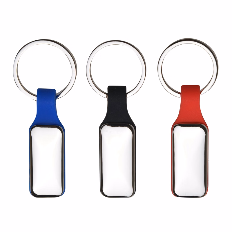 Metal Keychain with Silicon Strap