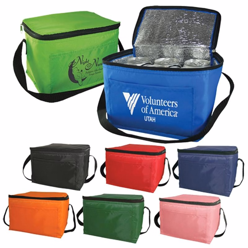 6 Pack Cooler Bag - Polyester Insulated Lunch Bag