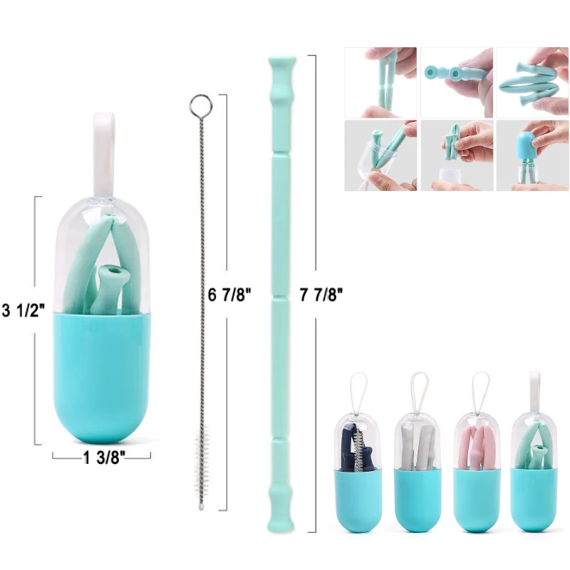 Silicone Drinking Straw Set 1