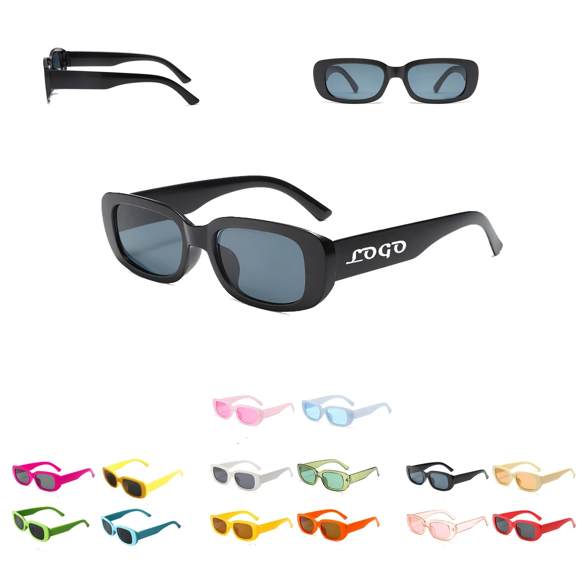 Retro Rectangle Sun Glasses 1