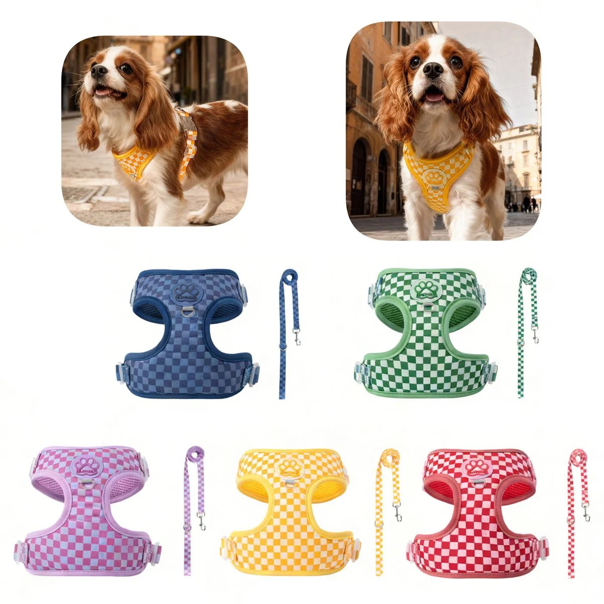 Retro Plaid No Pull Dog Harness 1