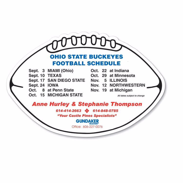 20 Mil Large Football Magnet - Full Color