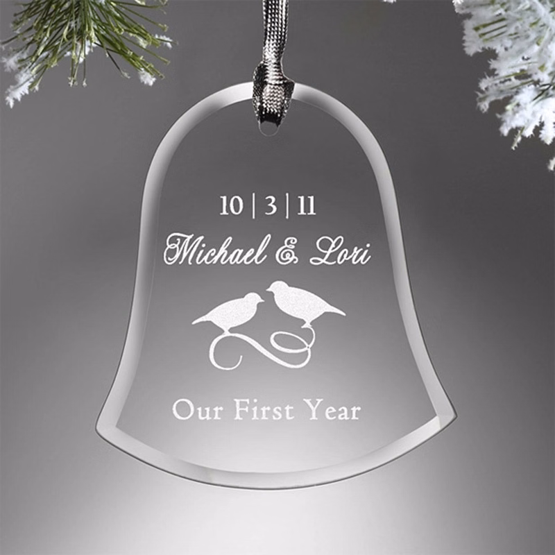 Custom Crystal Bell Ornament