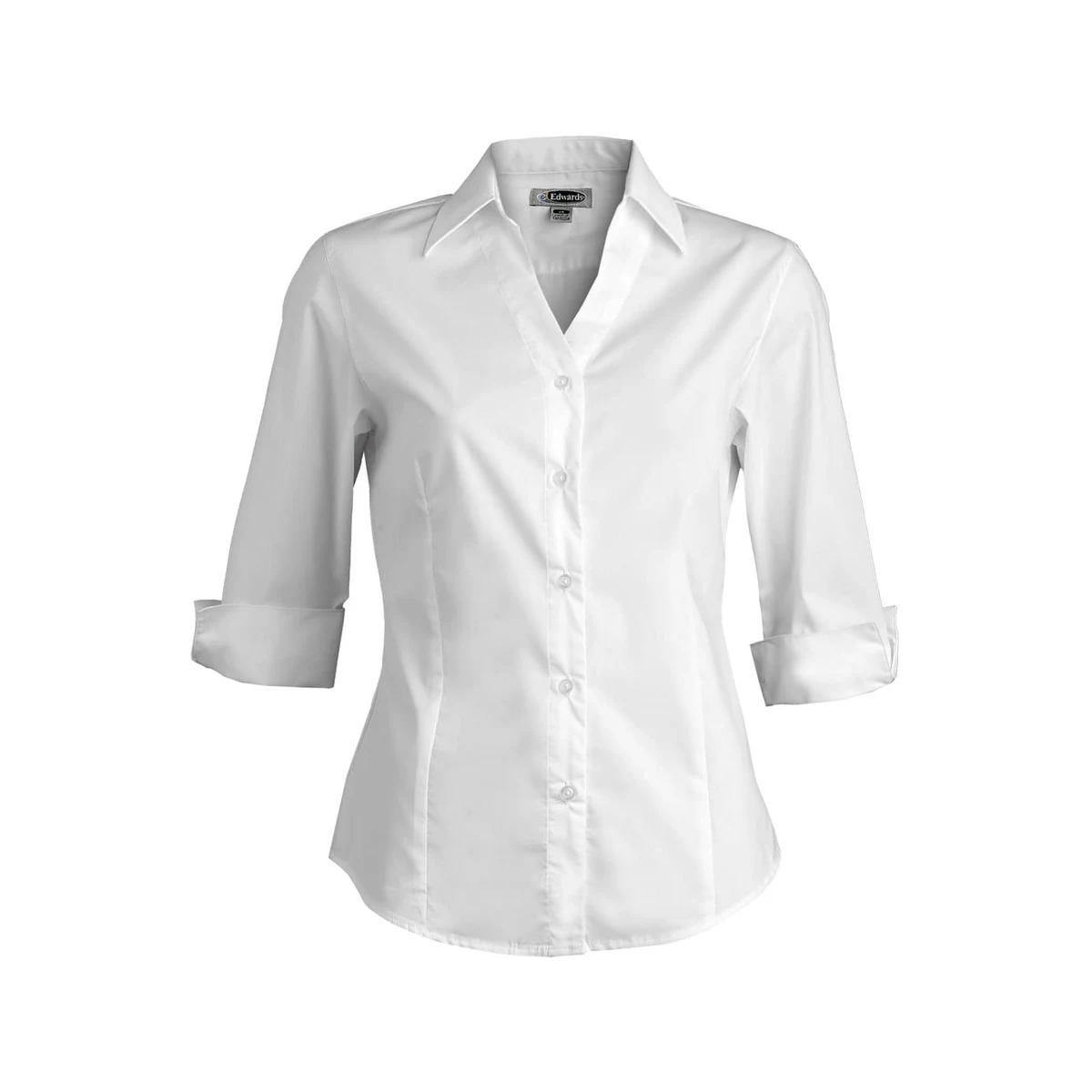 Stretch Broadcloth Three Quarter Sleeve Ladies Shirt 1