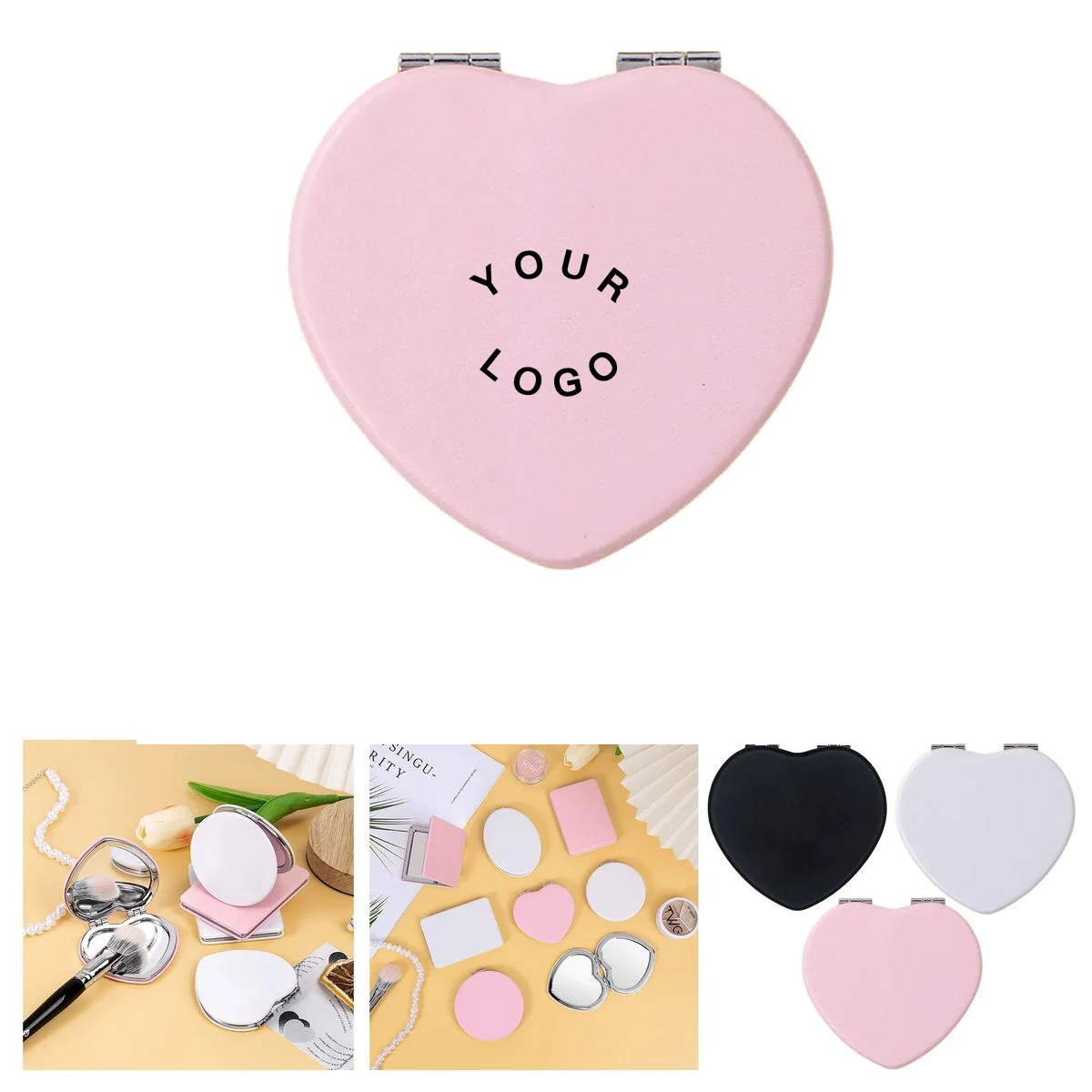 Heart Shaped Metal Pocket Mirror 1