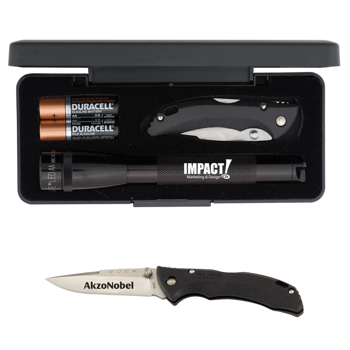 "AA" LED Mini Maglite® With Buck® "Bantam Bbw" Knife 1