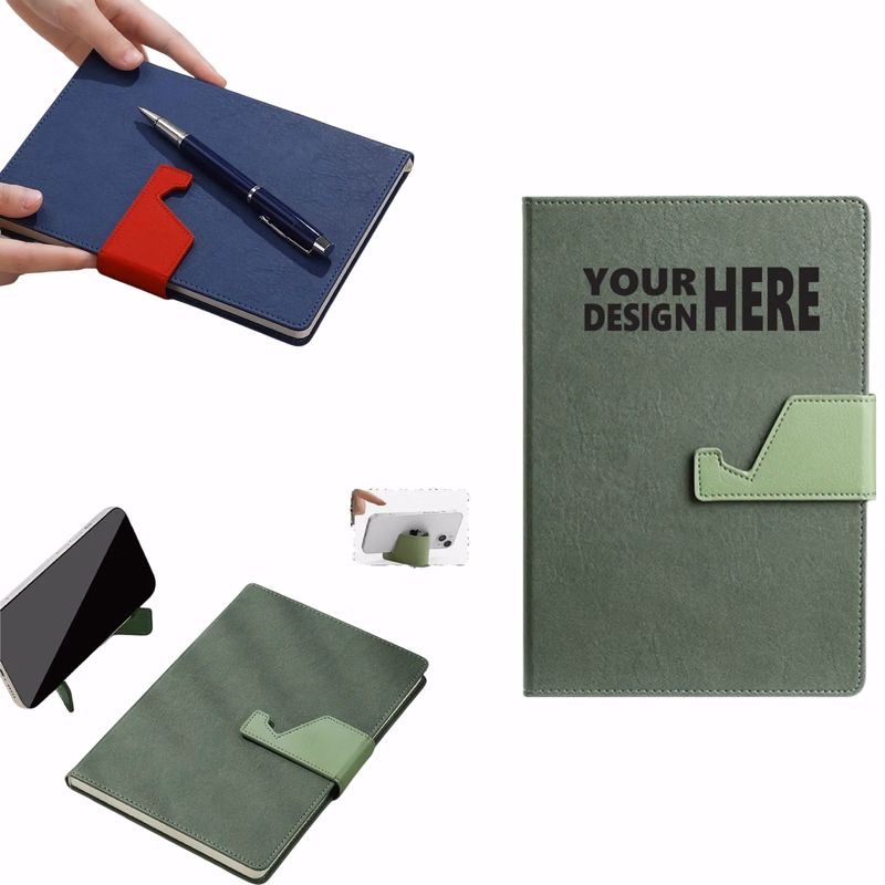 A5 Notebook With Phone Stand, Customizable Business Journal