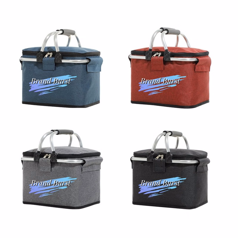 12.8L Solid Color Foldable Insulated Picnic Basket