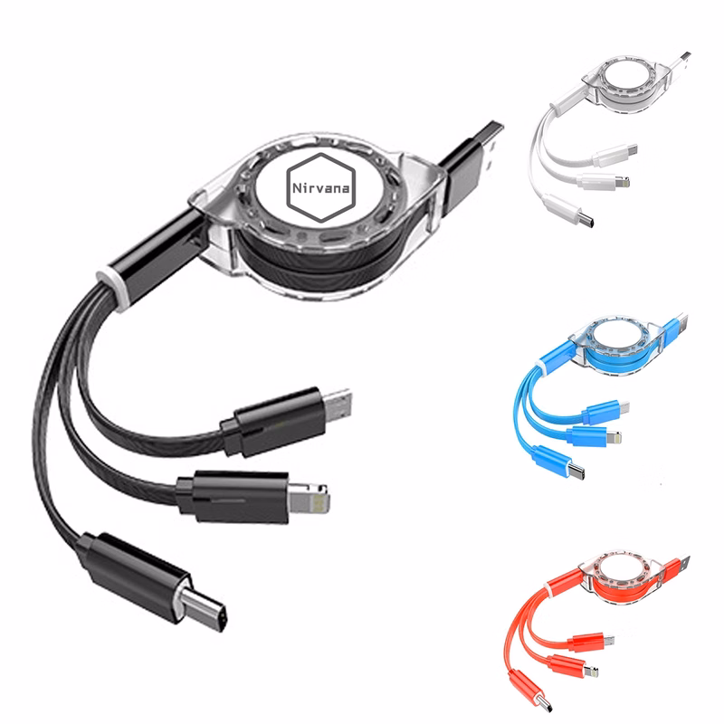 3-In-1 Retractable USB Data Cable