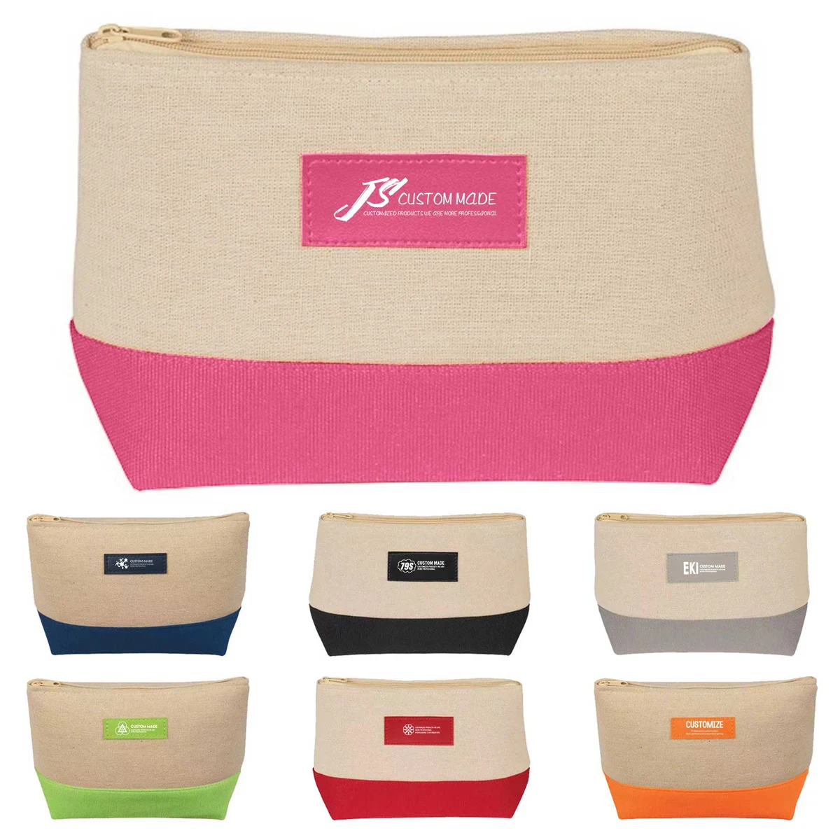 Cotton Canvas Two-Tone Cosmetic Bag 1