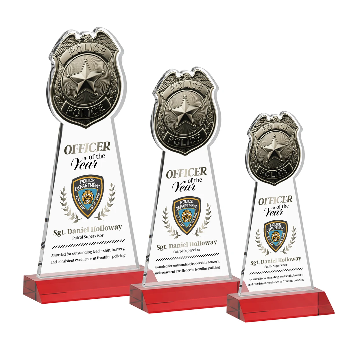 Police Badge VividPrint™ Award - Red 1