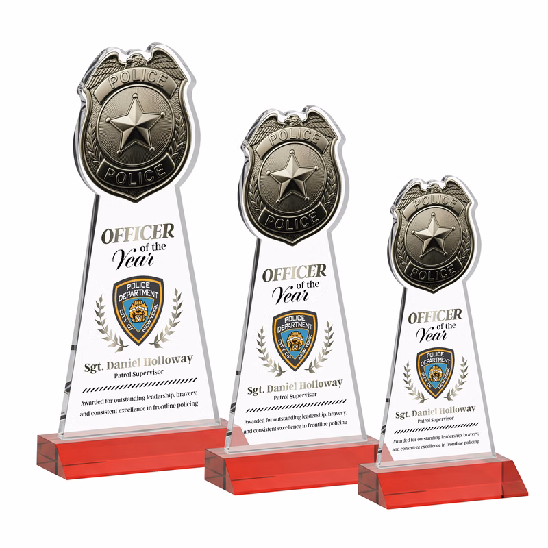 Police Badge VividPrint™ Award - Red