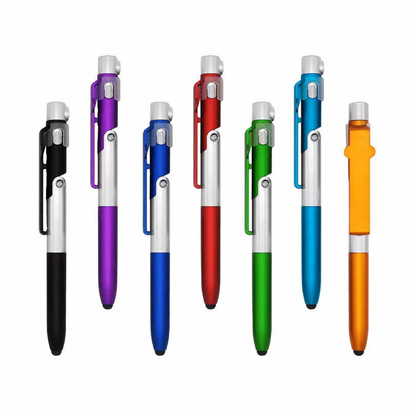4-in-1 Multi-fuction Folding Ballpoint Pen Stylus With LED L