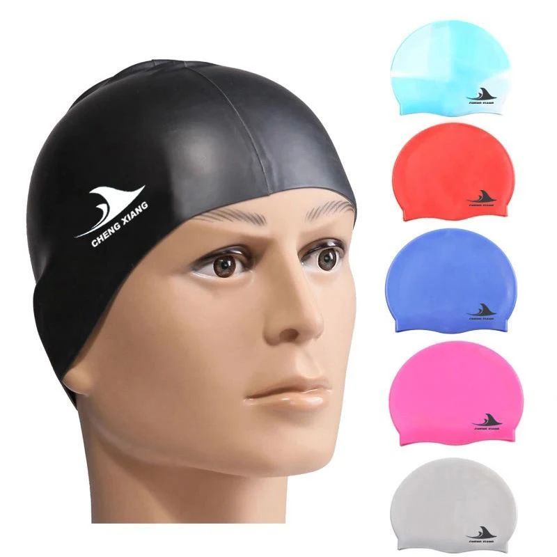 Custom Logo 60gsm Silicone Swim Cap With Ear Cover 1