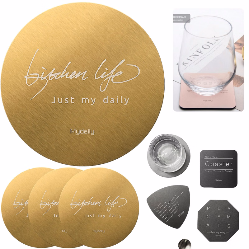 Smooth Super Thin Stainless Steel Coasters