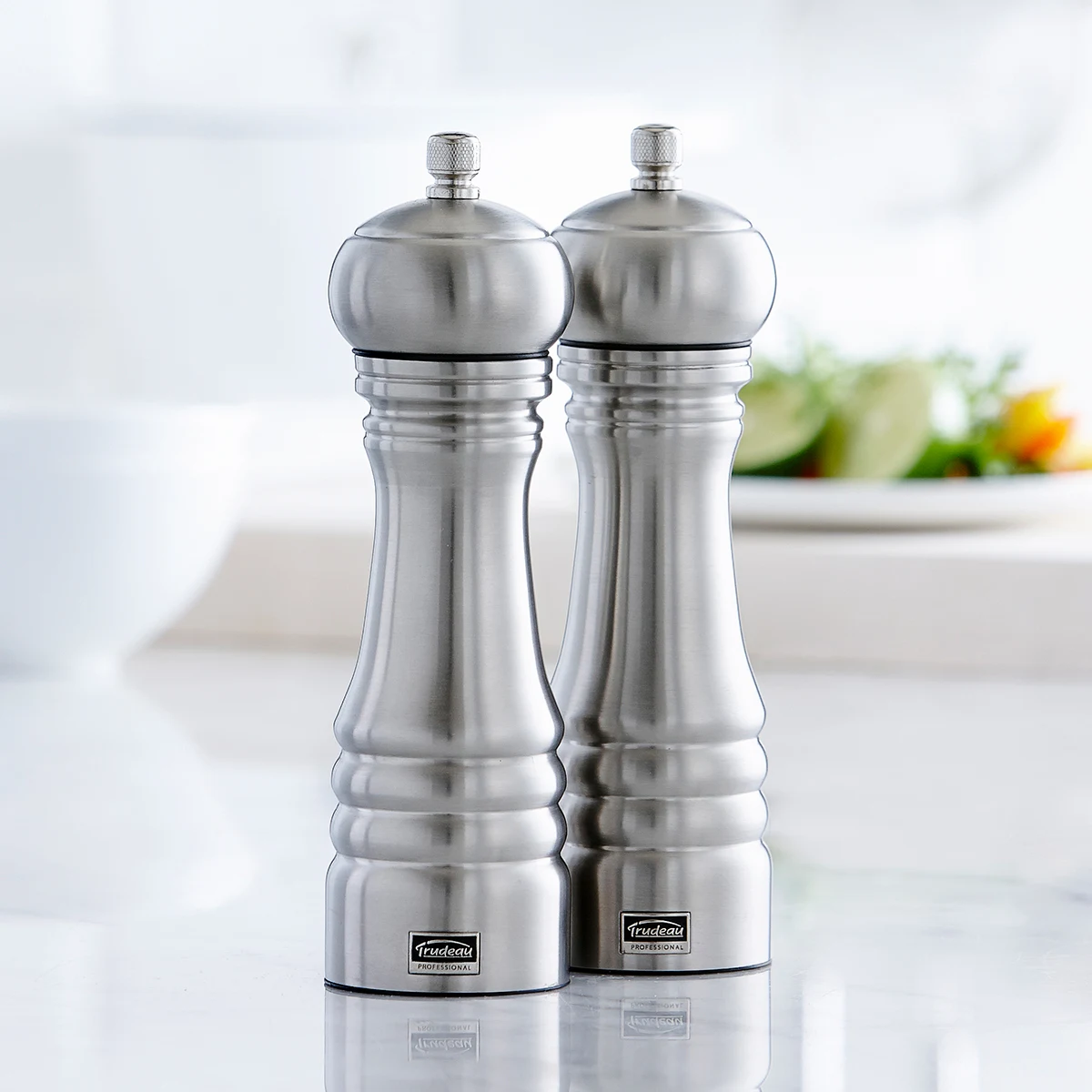 8" Professional Peppermill & Saltmill Stainless Steel 1