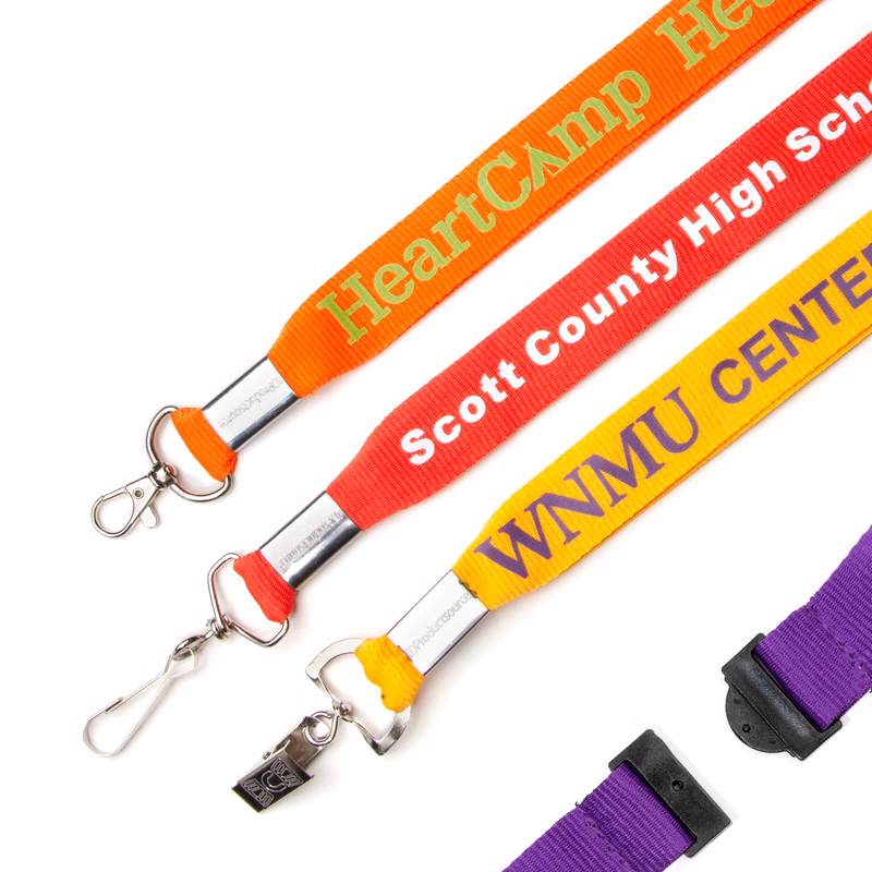 1" Flat Polyester Youth Lanyard with Breakaway