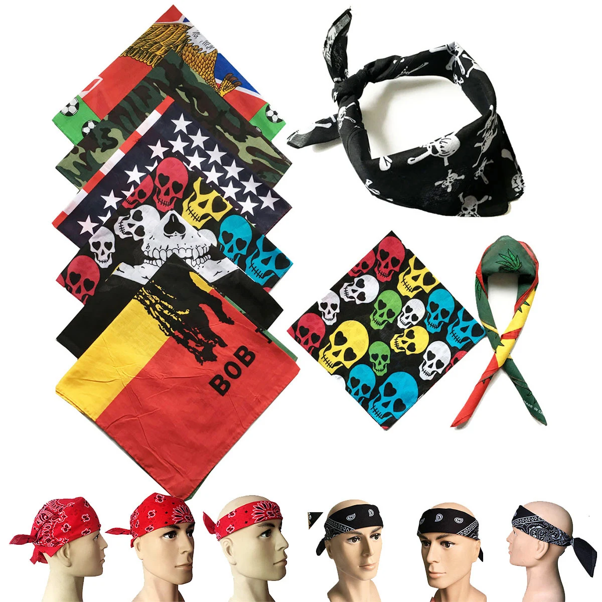 Multi-Purpose Breathable Square Cotton Handkerchief Bandanas 1