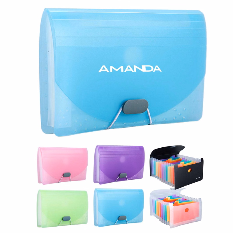Candy Color 13-Grid A6 File Folder Mini Accordion Purse