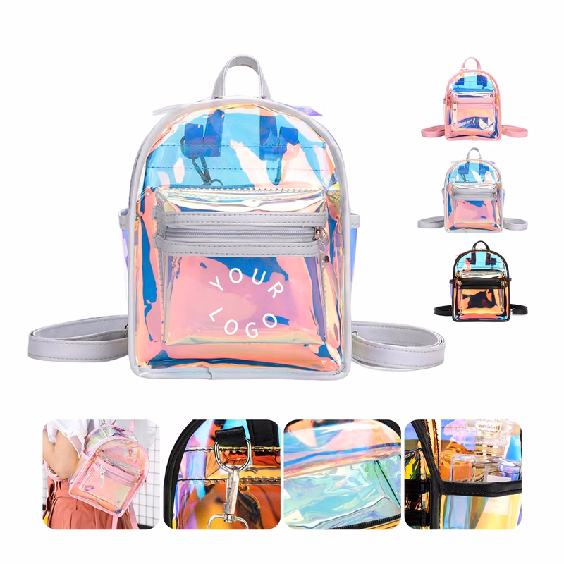 Transparent Mini Bag with Zipper Closure and Soft Fabric