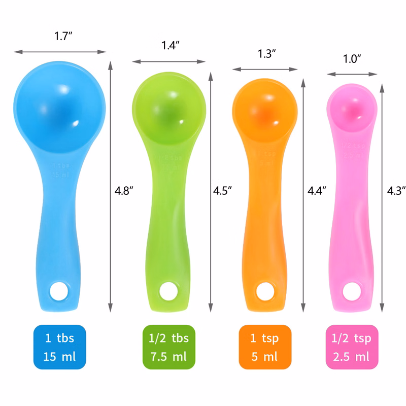 Colorful Measuring Spoons 4-Piece Set