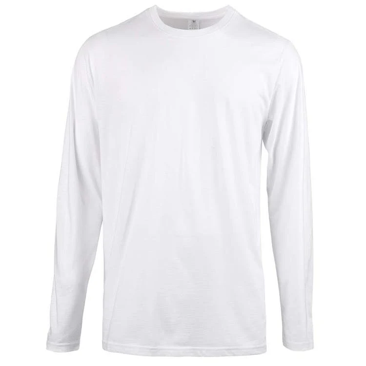 Men's Crew Neck Long Sleeve T-Shirts - White 3X 1