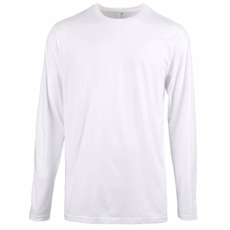 Men's Crew Neck Long Sleeve T-Shirts - White 3X