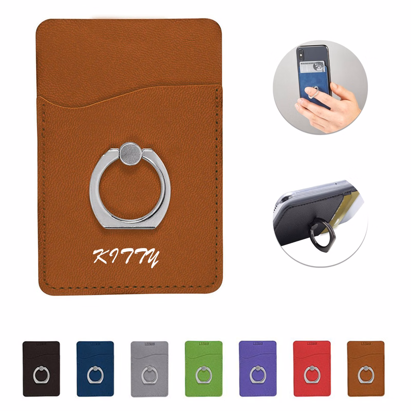 Leatherette Phone Wallets with Ring