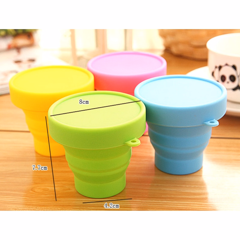 Custom 6 oz Promotional Outdoor Travel Silicone Folding Cup