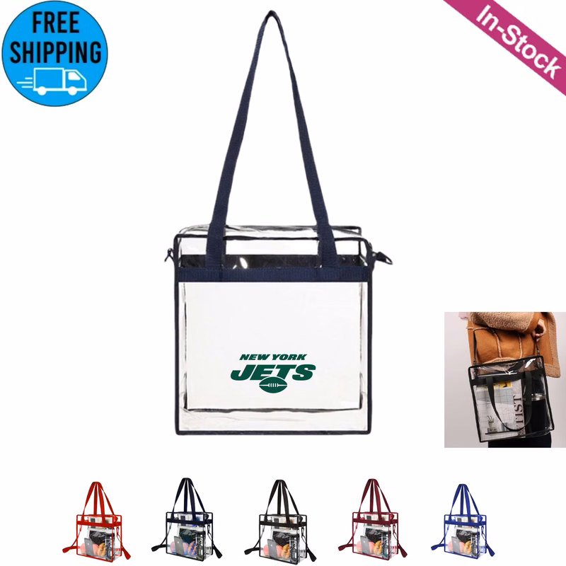 Stadium Approved Clear Tote Bag Crossbody Messenger Shoulder Bag with Adjustable Strap