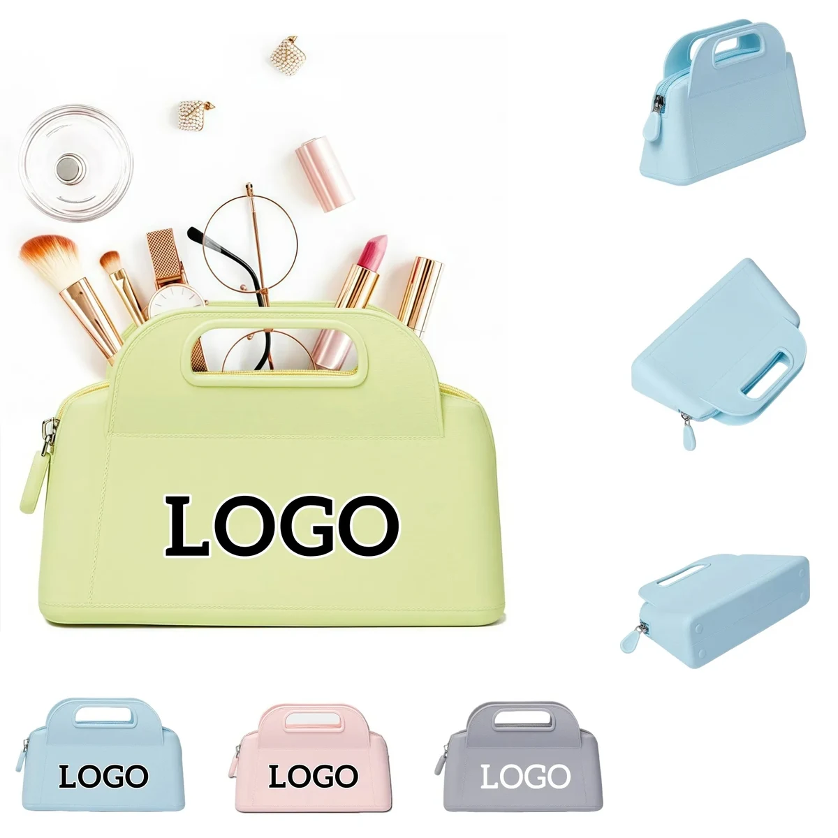 Compact Silicone Makeup Bag with Handle 1